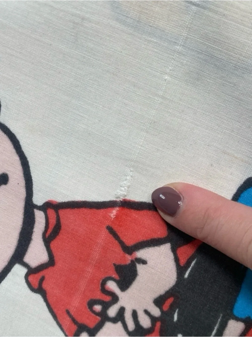 Vintage 1971 Kids Peanuts Gang Charlie Brown Snoopy Twin Flat Sheet Retro Cute